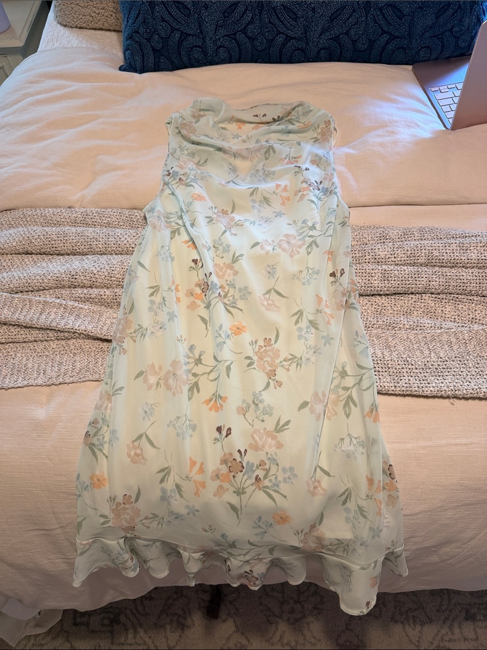 Abercrombie & Fitch Light Mint Floral Slip Dress